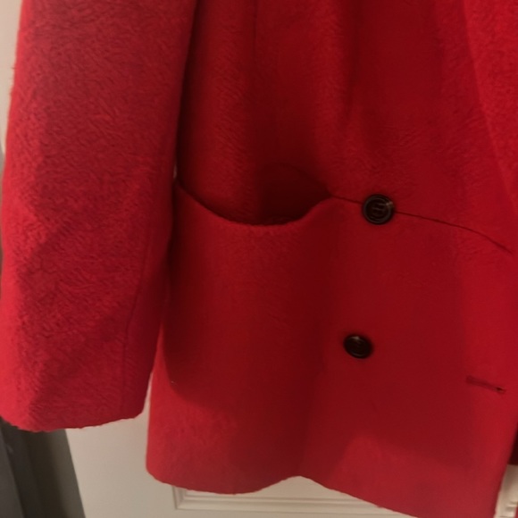 Red wool coat!  Worn once - Picture 4 of 5